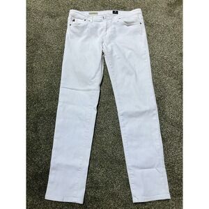 AG Jeans Adriano Goldschmied Womens 30R White Pants The Stilt‎ Cigarette Jeans